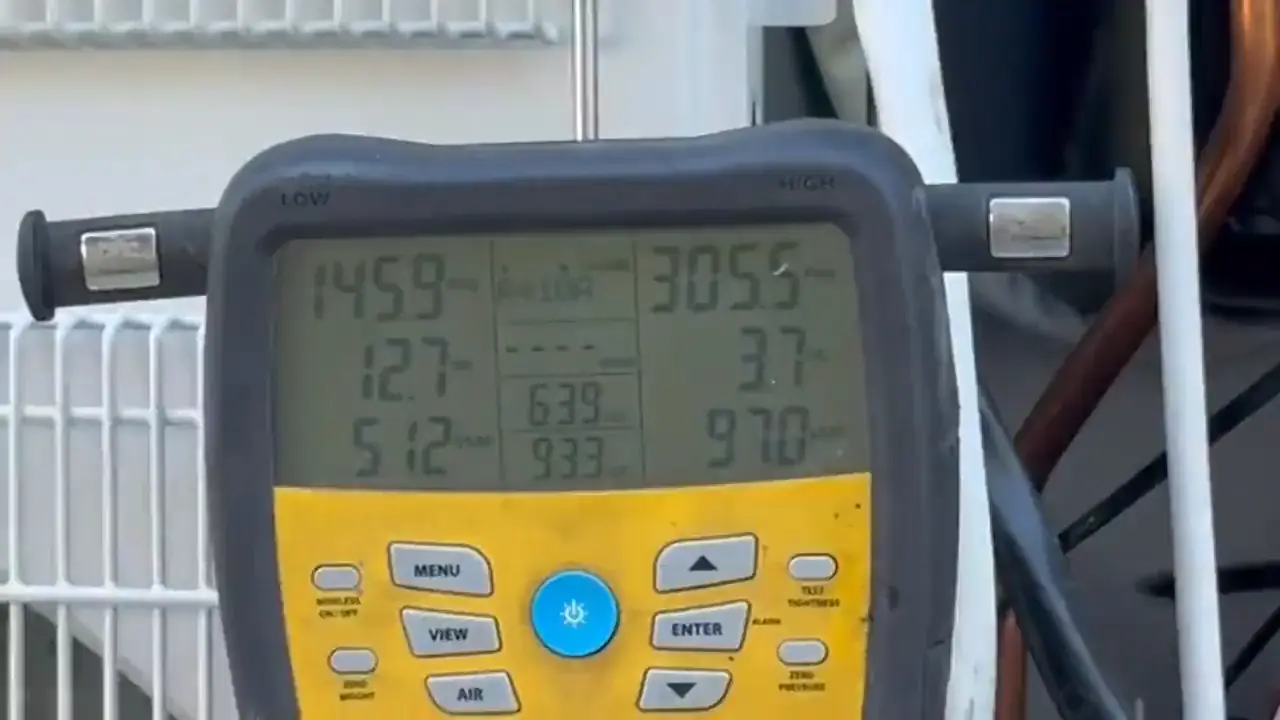 Gauges on an outdoor unit